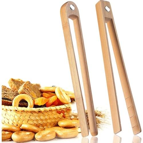 2 Pieces Of Magnetic Bamboo Baking Wooden Bread Tongs Toast Tongs Kitchen Utensils Suitable For All Kinds Of Pastries And Food