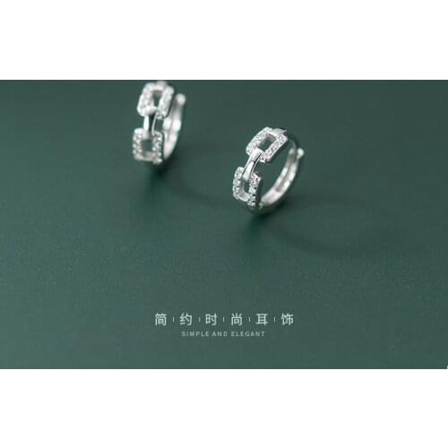 Small Hoop Earrings Silver Color Hoops Ear Elegant Simple Style Korean Geometric Cubic Zirconia Hypoallergenic Earrings