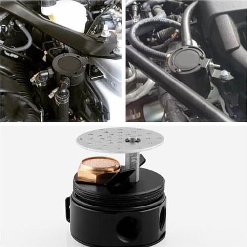 Oil Catch Can Tank With Breather Tank Reservoir Filter Baffled