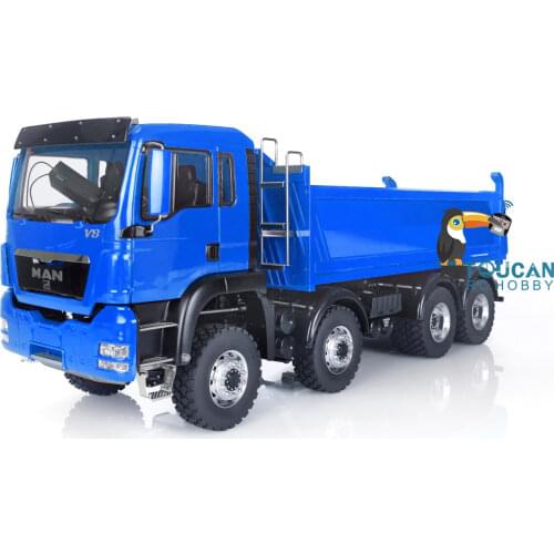 1/14 LESU MAN RC Dumper Truck 8*8 Chassis Hydraulic Model Motor Sound Painted THZH0482-SMT2
