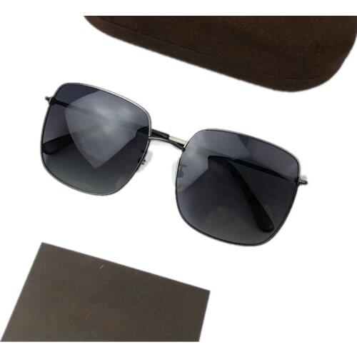Fashion Concise Square Polarized Sunglasses UV400 Quality Men Women Metal Fullrim Goggles52-18-145 Gradient Eyeglasses Eyewear