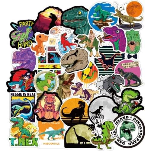100pcs Animal Dinosaur Cartoon Sticker Toys Children Waterproof Stickers To DIY On Laptop Skateboard Luggage Decals Stickers F3