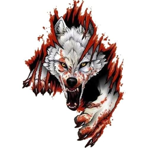 Car Stickers Decor Motorcycle Decals Funny Angry Wolves Vinyl Decorative Accessories Waterproof PVC,15cmx10.6cm