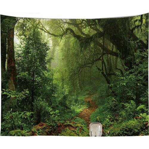Green forest tapestry wall sheet home decor drop shipping fabric wall rug new arrival large tapestry