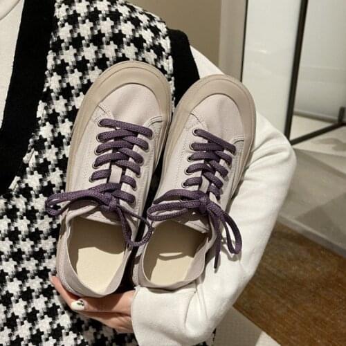 2021 Summer New Womens Shoes Fashion Versatile Round Lace Casual Single Shoes Womens Flat Canvas Shoes Fashion