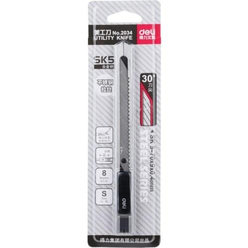 Deli 2034 Utility Knife 30 degrees Tip head 9mm Wholesale and Retail