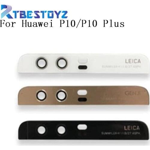 Original Camera Glass For Huawei P10 P10 Plus Rear Back Camera Lens Glass For Housing With Sticker Adhesive Repair Parts
