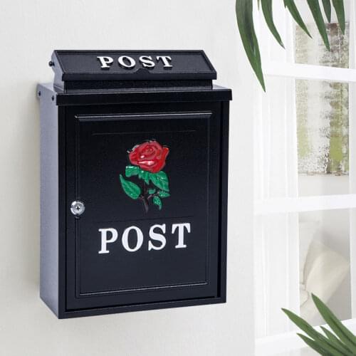 Retro American Pastoral Wall Mounted Mailbox Large Letter Box Outdoor Lockable Secure Mail Post Cast Aluminum Mailbox Postbox