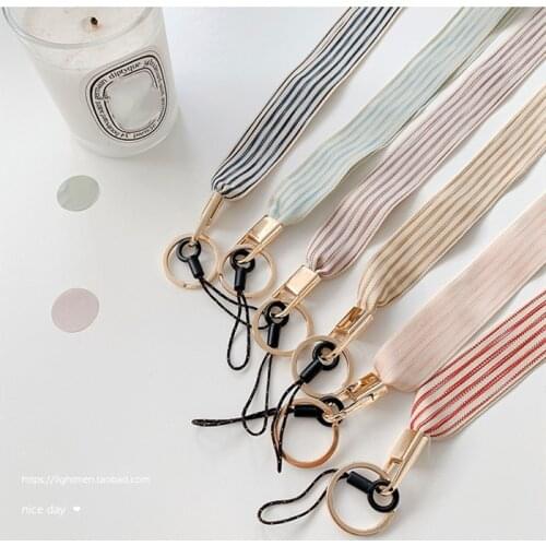 Korea Simple Cloth Neck Strap Lanyard Id Card Detachable for IPhone 11 Pro Max 6 7 8 XS Max for Mp3 Mp4 Card Lanyard Para Llaves
