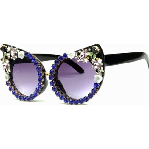 Veshion Cat Eye Diamond Luxury Sunglasses Men Women Fashion UV400 Glasses