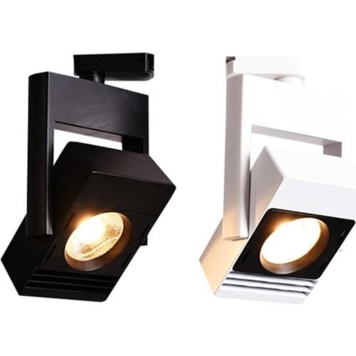 Nordic square COB track light 20W 30W, black/white COB track lighting, home, commercial background wall lighting decoration