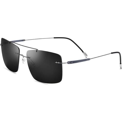 Titanium Alloy TR90 Rimless Sunglasses Men New Arrival Ultralight Square Women Polarized Sun Glasses Men JDA3121