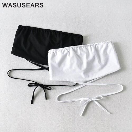 Summer crop tops women 2020 fashion black tube top ladies white tube top slim sexy tops for women clubwear bandage skinny