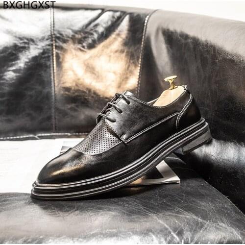 Leather Shoes Men Formal Luxury Designer Oxford Mens Black Dress Shoes Fashion Party Shoes for Men 2021 Sapato Masculino Zapatos