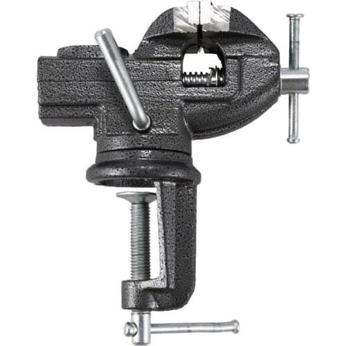60 mm Small Size Vise Table Bench Vice Swivel With Anvil for Home Tools, Small Projects