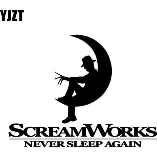 YJZT 16.2CM*12.2CM Fashion Scream Works Vinyl Graphics Car Styling Car Sticker Decal Black/Silver C11-1371