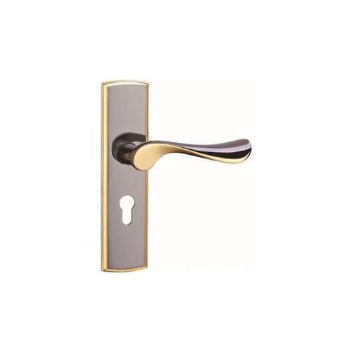 High-grade Board indoor lock Gold titanium zinc alloy door lock Modern simple mute bedroom lock Elegant wooden door handle locks