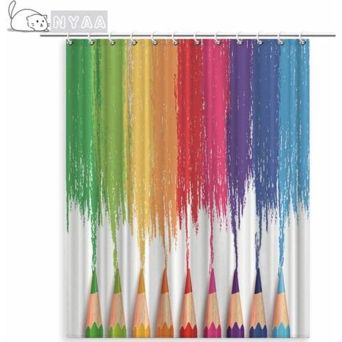 Colorful Rainbow Stripes Pattern Shower Curtain Bathroom Waterproof Polyester fabric Home Decor Washable Bath Curtains180*180cm