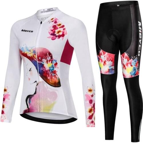 Women Cycling Clothing Set 2019 Long Pro Team MTB Bike Clothes Ladies Cycling Jersey Sets Anti-UV Bicycle Wear Cycling Suit