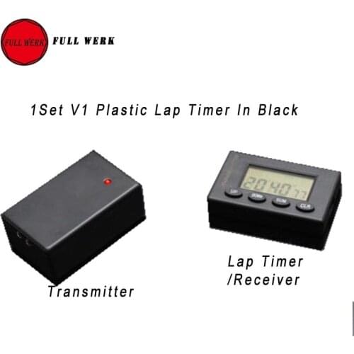 1 Set V1 Plastic Infrared Ultrared Lap Timer Wireless Stopwatch Transmitter Receiver Automatic Racing Track Day Time Lap Black