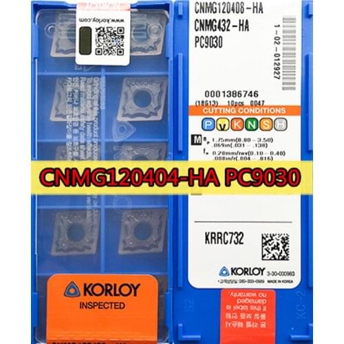 100% original CNMG120404-HA CNMG120408-HA PC9030 50pcs KORLOY Carbide insert Processing: stainless steel