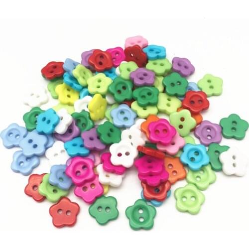 1000pcs Mixed Resin 2 Holes Flower Buttons Sewing Dress Shirt Button For Scrapbooking Embellishments Crafts