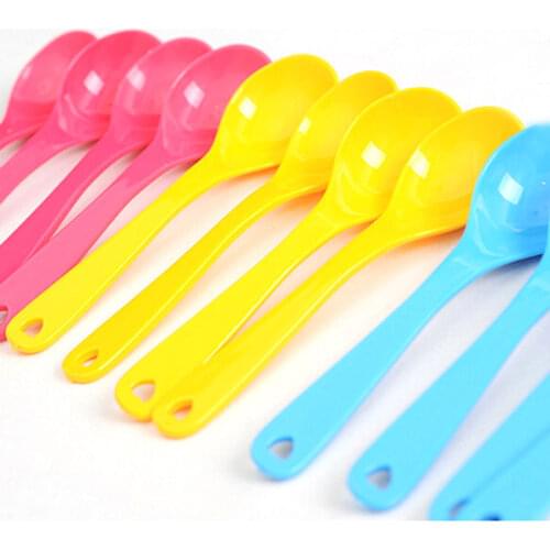 12 Pcs/Set Safe Plastic Baby Training Eating Spoon Set Food For Kids Hot Sale Baby Toddler Feeding Spoons