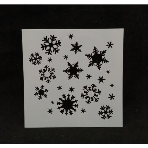 13*13 Snowflake pvc Layering Stencils for DIY Scrapbooking/photo album Decorative Embossing DIY Paper Cards Crafts
