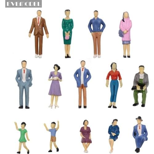 14pcs Model Trains 1:30 Painted Figures G SCALE Standing and Seated Figures P3001