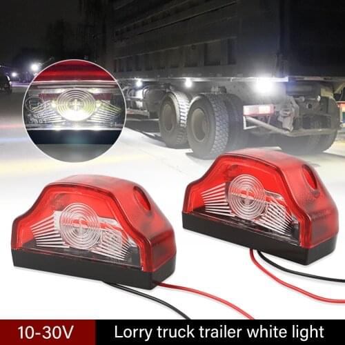 2Pcs License Plate Lights 12V/24V for Trailer Truck UTV Lorry 3LED White Lamp E9 Listed Licence Tag Lights Car Accessories