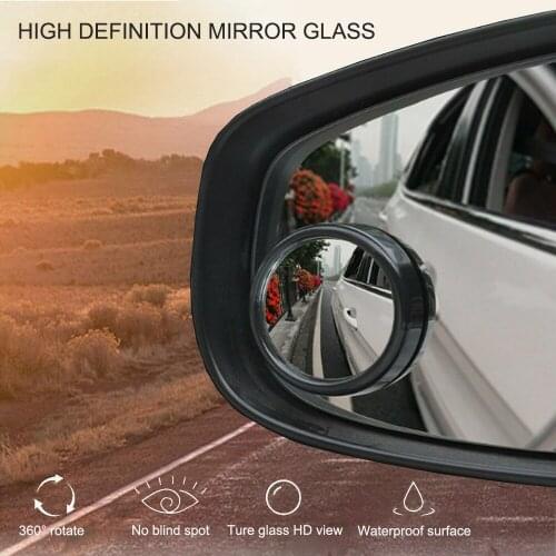 2 X Blind Spot Car Mirror Wide Angle Glass Small Round Side Blindspot Rearview Parking Mirror