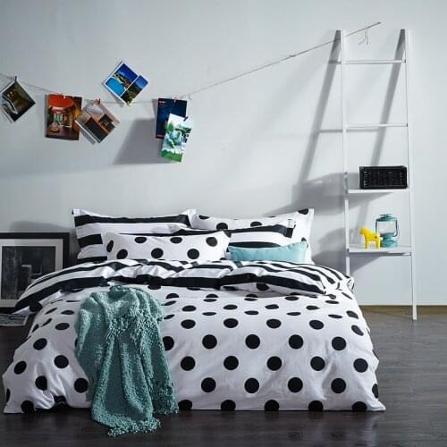 2019 New Product 100% Cotton Black & White Bedding Sets Duvet Cover Sets Luxury Bed Linens Flat Sheet pillowcases
