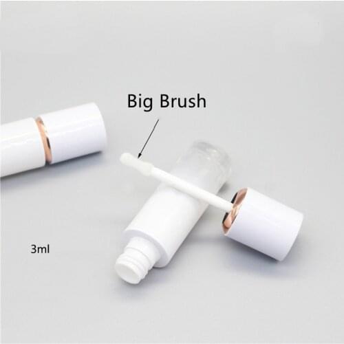 24/50pcs 3ml White Empty Lip Gloss Wand Tubes Cosmetic Liquid Eye shadow Containers Lipgloss Applicators Bottle with Stoppers