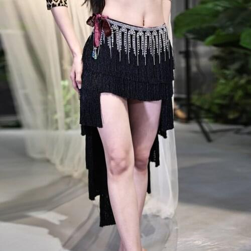 6 Colour New Latin Belly Dance Skirt Tassel Plus Size s-l Skirts Ballroom Women Sexy Rumba Samba Dance Irregular Skirt