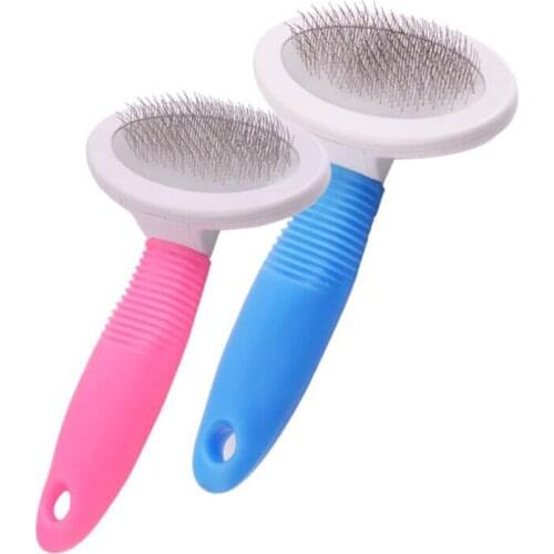 Antistatic Pets Comb Bevel Needle Rubber Anti Skid Handle Dog Combs Remove Floating Hair Cat Grooming Comb Tools Dogs Accessory