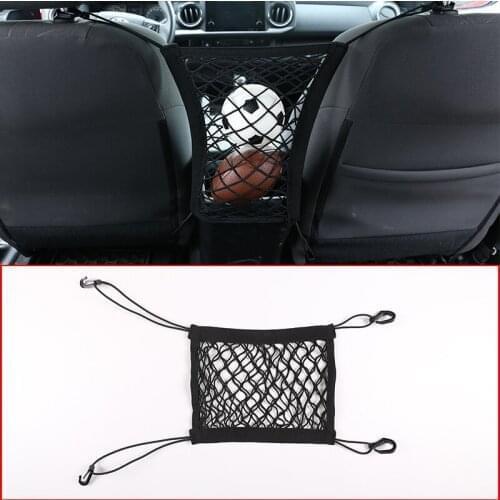 Car Seat Middle Armrest Box Rear Storage Net Pocket Sundries Storage Bag Black For Toyota Tacoma 2005-2020 Interior Accessories