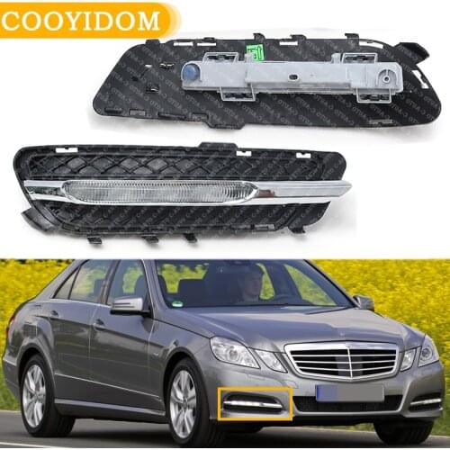 Car Front LED Daytime Running Lights DRL For Mercedes-Benz W212 E250 E300 E350 2009-2013 2128851574 2128851674 Fog Light