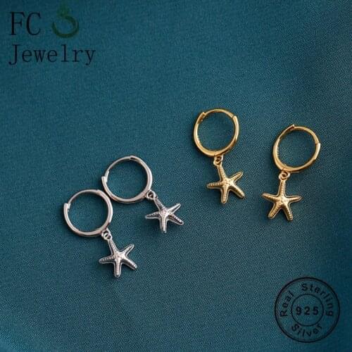 FC Jewelry 100% 925 Silver Sea Starfish Piercing Exquisite Stud Earring For Women Accessories Brincos Travel Beach 2020 Fashion