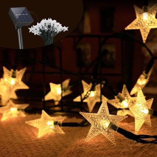 Star String Fairy Lights Christmas Decoration LED Solar Lamps Garlands Outdoor Garden Wedding Party Xmas Decor