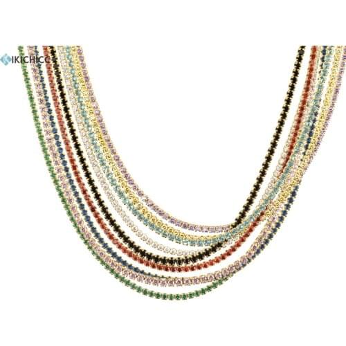 KIKICHICC 925 Sterling Silver Colorful Chain Long Choker Necklace 2021 Women Crystal CZ Circle Luxury Jewelry Gift Rock Punk