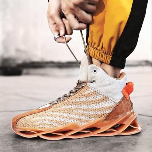 Big Size High Top Outdoor Mens Sports Shoes Men Sneakers Sport Shoes Running Brown Work Scarpe Uomo Athletic Brands Tennis A-670