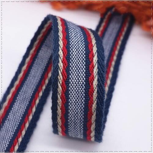 Delicate1CM color geometric national polyester woven jacquard ribbon DIY handmade clothing materials Cotton ribbons belt 1meter