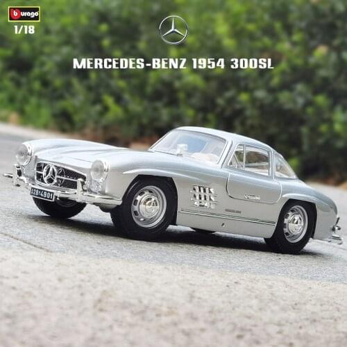 Bburago 1:18 1954 Mercedes 300SL car alloy car model simulation car decoration collection gift toy Die casting model boy toy