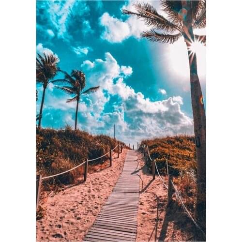 Landscape Sunset∕love Beach DIY 11CT Cross Stitch Embroidery Kits Needlework Craft Set Printed Canvas Cotton Thread Room