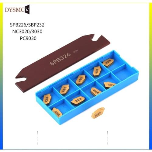 1 pcs SPB226 SPB232 and 10 pcs SP200 NC3020 PC3020 CNC lathe slot grooving and parting knife blades set