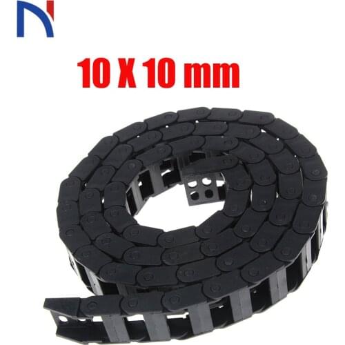 Plastic Transmission Drag Chain 10x10mm L1000mm Cable Drag Chain Wire Carrier with End Connectors for CNC Router Machine Cable