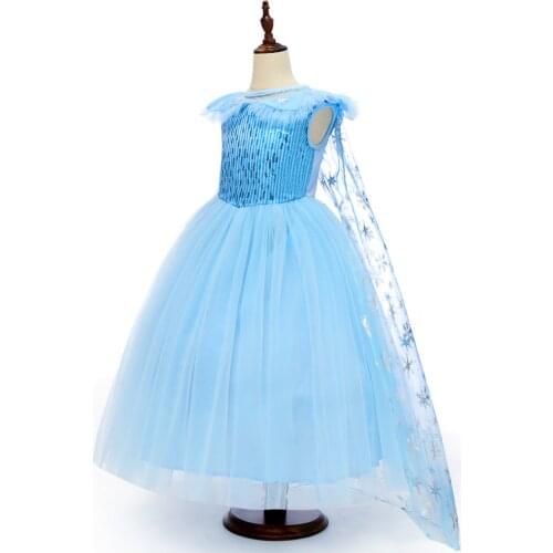 Disney Elsa Princess Girls Dress Kids Dresses for Girls Christmas Dress Up Costume Party Halloween New Year Clothes Frozen 2
