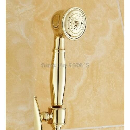 Polished Gold Color Brass Telephone Style Hand Held Bathroom Shower Head / Bathroom Handheld Shower Head Accessory Whh013