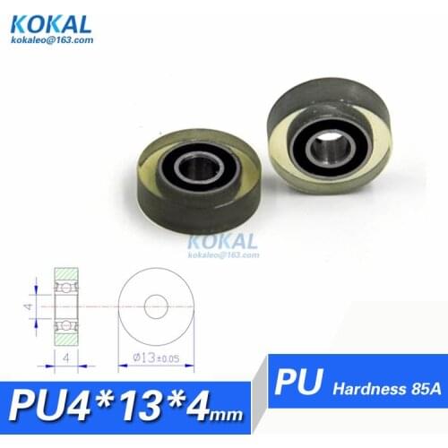[PU0413-4]Free shipping 10PCS PU Polyurethane ball bearing TPU rubber soft ball bearing wheel bags wheel 4*13*4mm