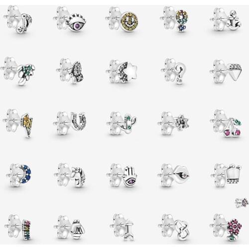 2020 New Free Shipping Authentic 925 Sterling Silver My Sea Loves Crown Eye Single Stud Earring For Original Women DIY Jewelry